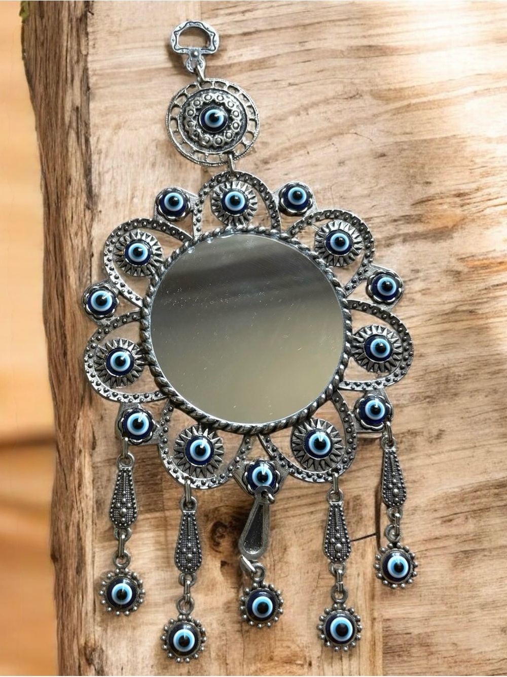 Antique Silver Mirror Amulets Decorative Wall Accent - Picture 9 of 9